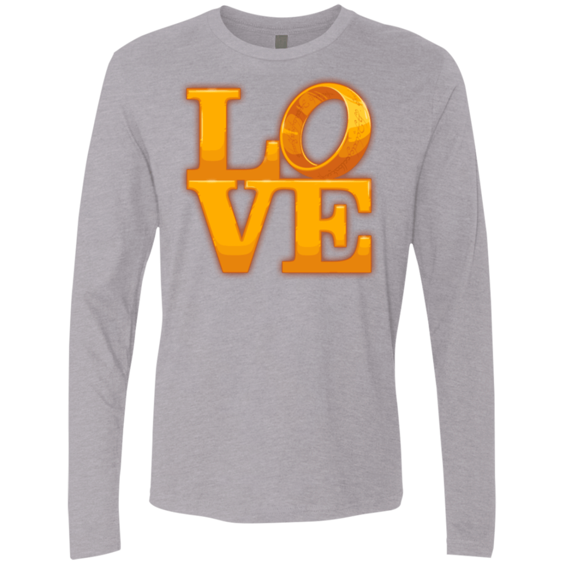 T-Shirts Heather Grey / Small LOVE Lotr Ring Men's Premium Long Sleeve