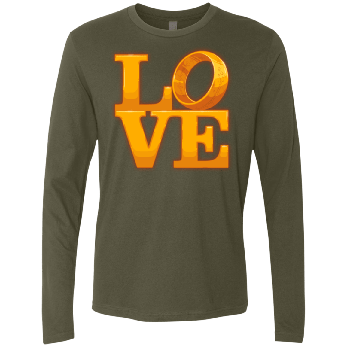 T-Shirts Military Green / Small LOVE Lotr Ring Men's Premium Long Sleeve