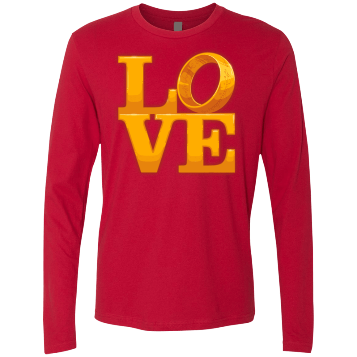 T-Shirts Red / Small LOVE Lotr Ring Men's Premium Long Sleeve