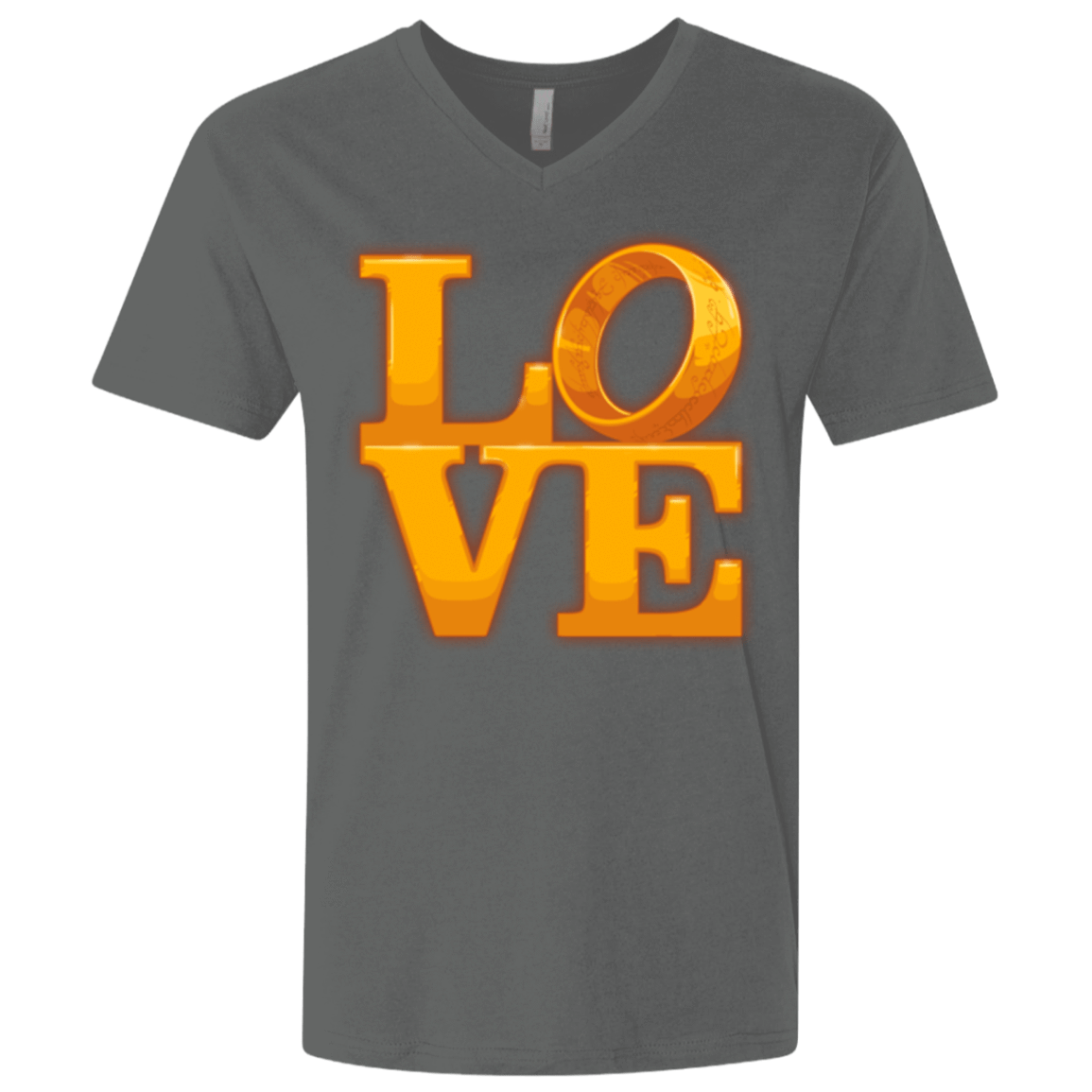 T-Shirts Heavy Metal / X-Small LOVE Lotr Ring Men's Premium V-Neck