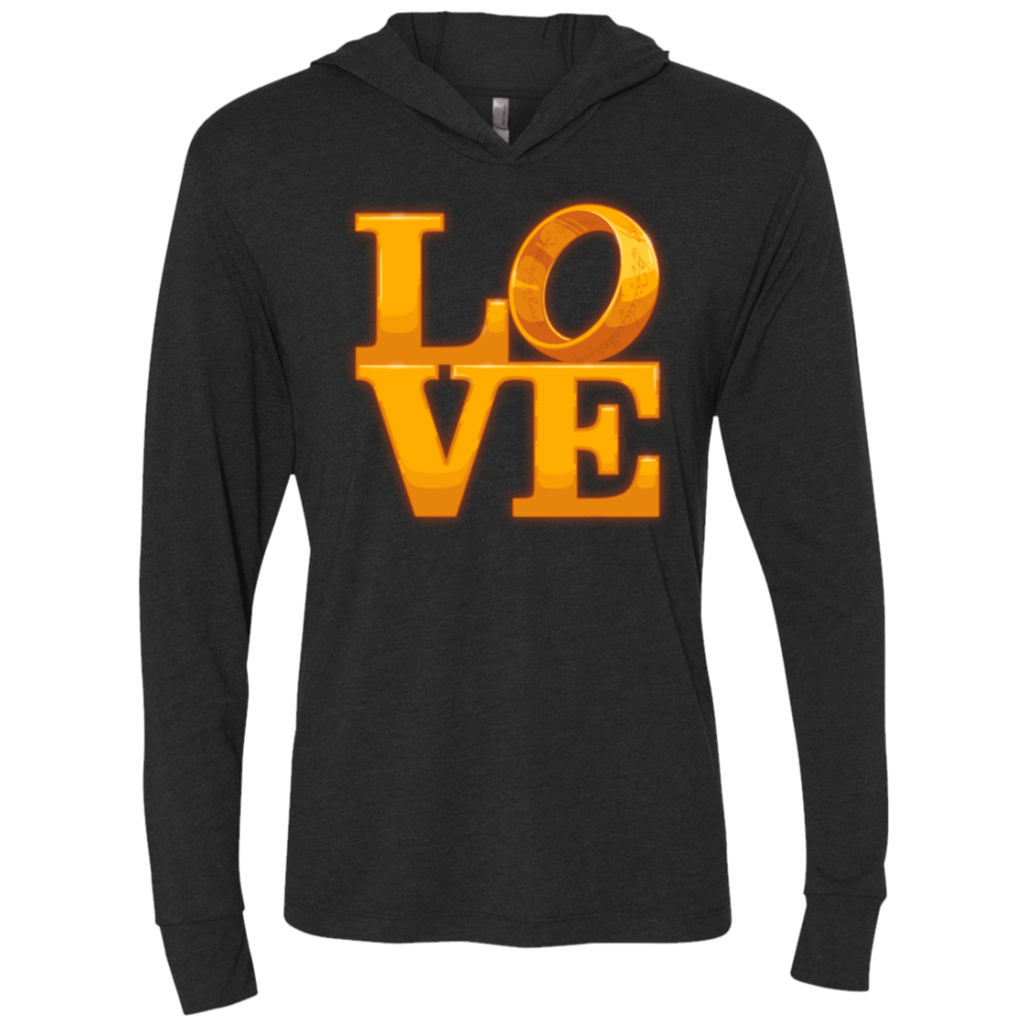T-Shirts Vintage Black / X-Small LOVE Lotr Ring Triblend Long Sleeve Hoodie Tee
