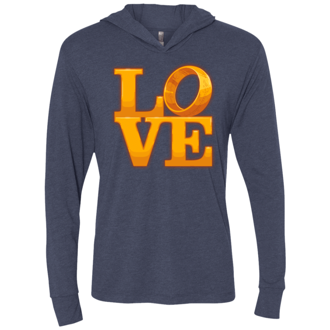 T-Shirts Vintage Navy / X-Small LOVE Lotr Ring Triblend Long Sleeve Hoodie Tee