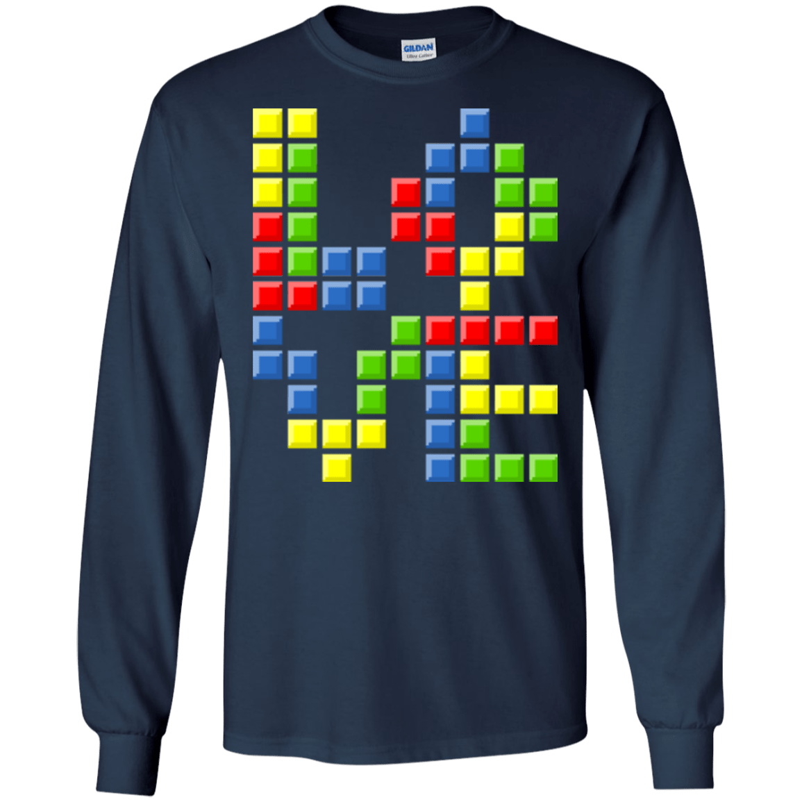 T-Shirts Navy / S Love Puzzles Men's Long Sleeve T-Shirt