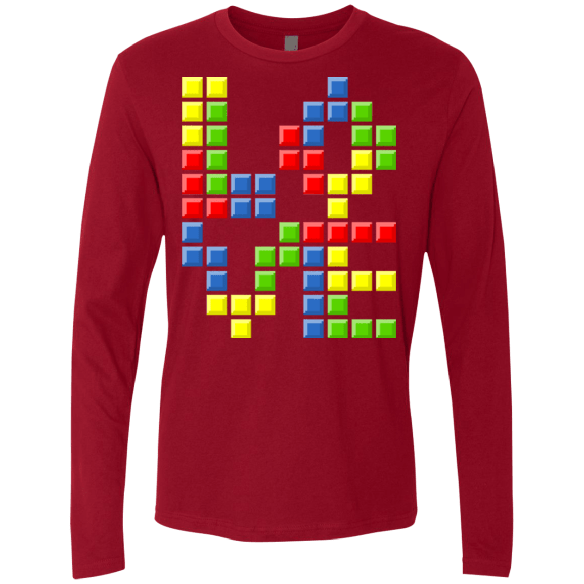 T-Shirts Cardinal / S Love Puzzles Men's Premium Long Sleeve