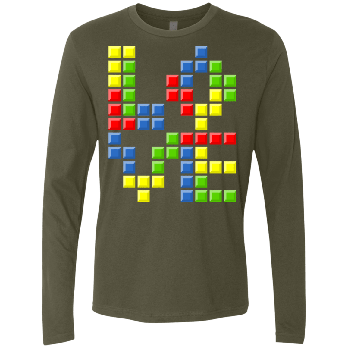 T-Shirts Military Green / S Love Puzzles Men's Premium Long Sleeve