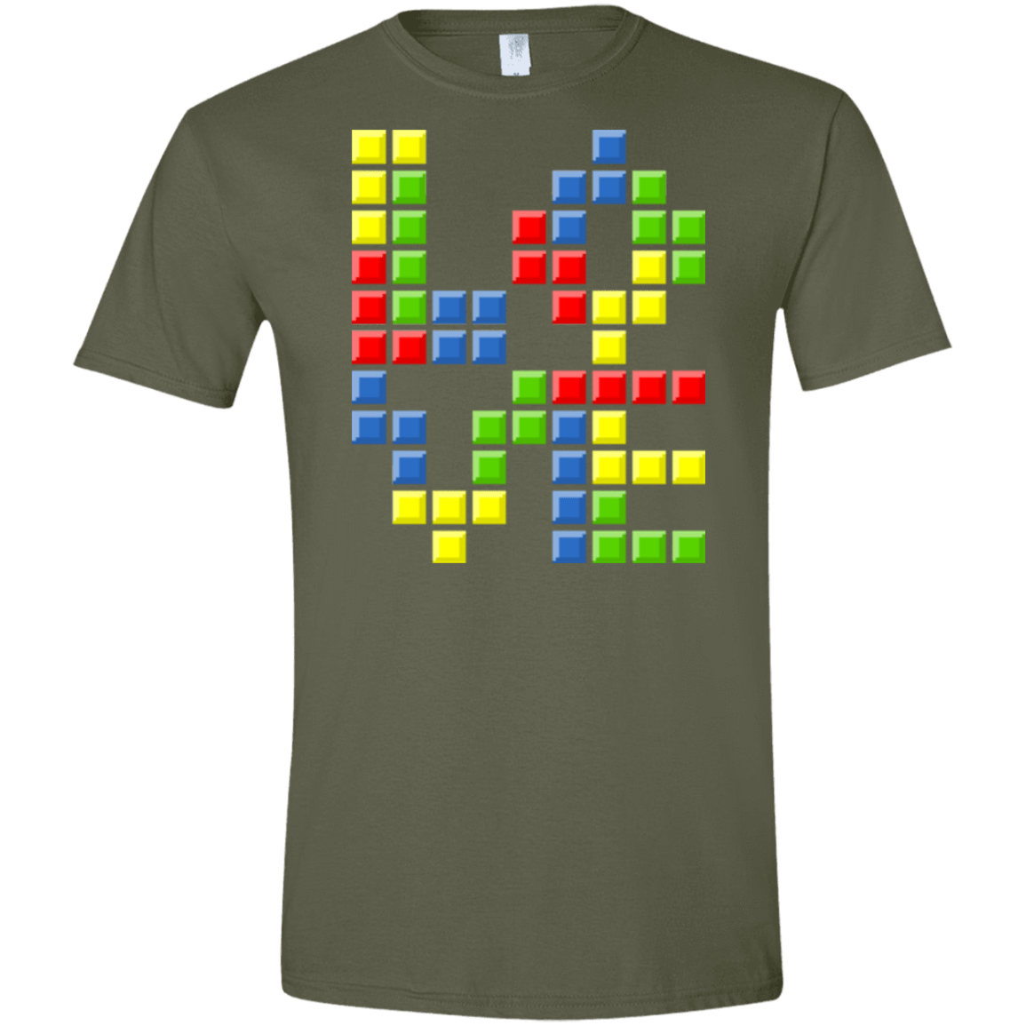 T-Shirts Military Green / S Love Puzzles Men's Semi-Fitted Softstyle