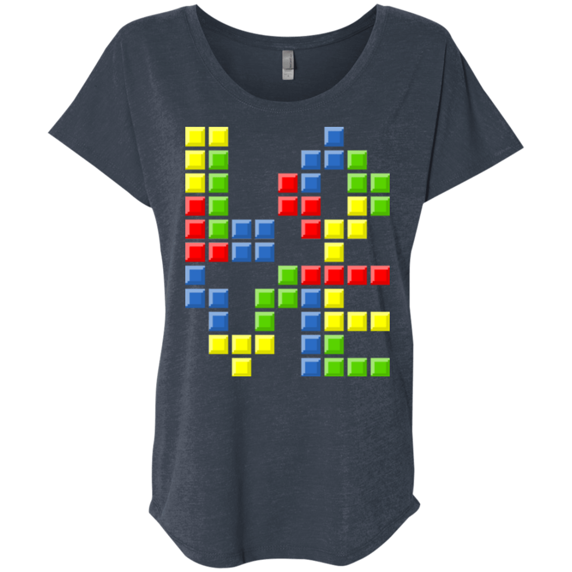 T-Shirts Vintage Navy / X-Small Love Puzzles Triblend Dolman Sleeve