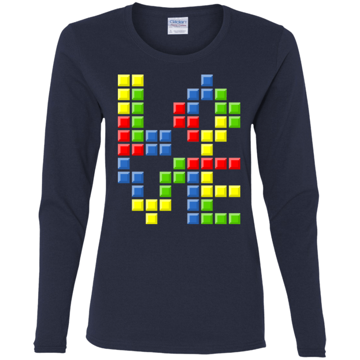 T-Shirts Navy / S Love Puzzles Women's Long Sleeve T-Shirt