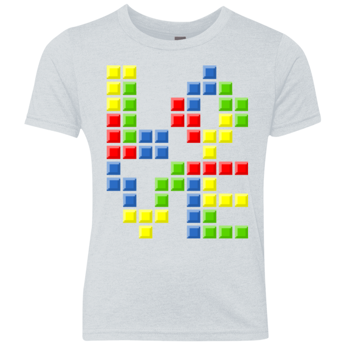 T-Shirts Heather White / YXS Love Puzzles Youth Triblend T-Shirt