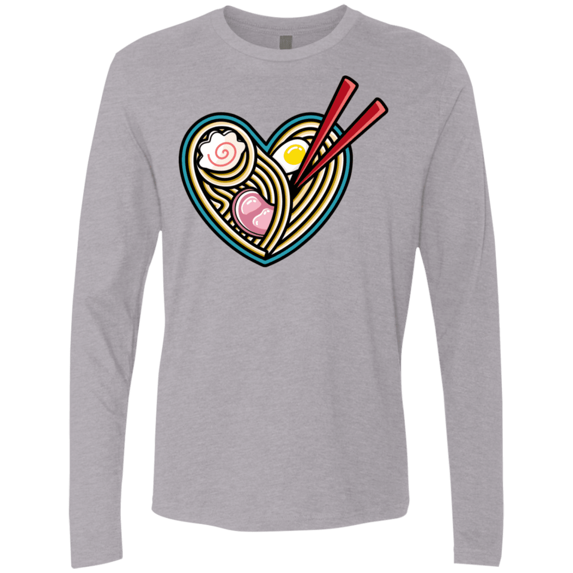 T-Shirts Heather Grey / S Love Ramen Men's Premium Long Sleeve