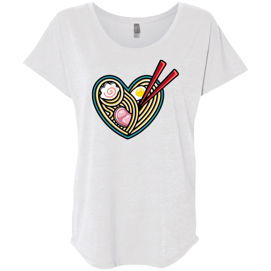 T-Shirts Heather White / X-Small Love Ramen Triblend Dolman Sleeve