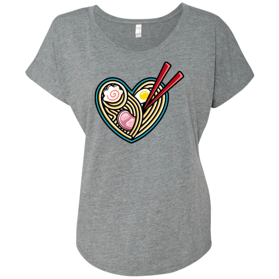 T-Shirts Premium Heather / X-Small Love Ramen Triblend Dolman Sleeve