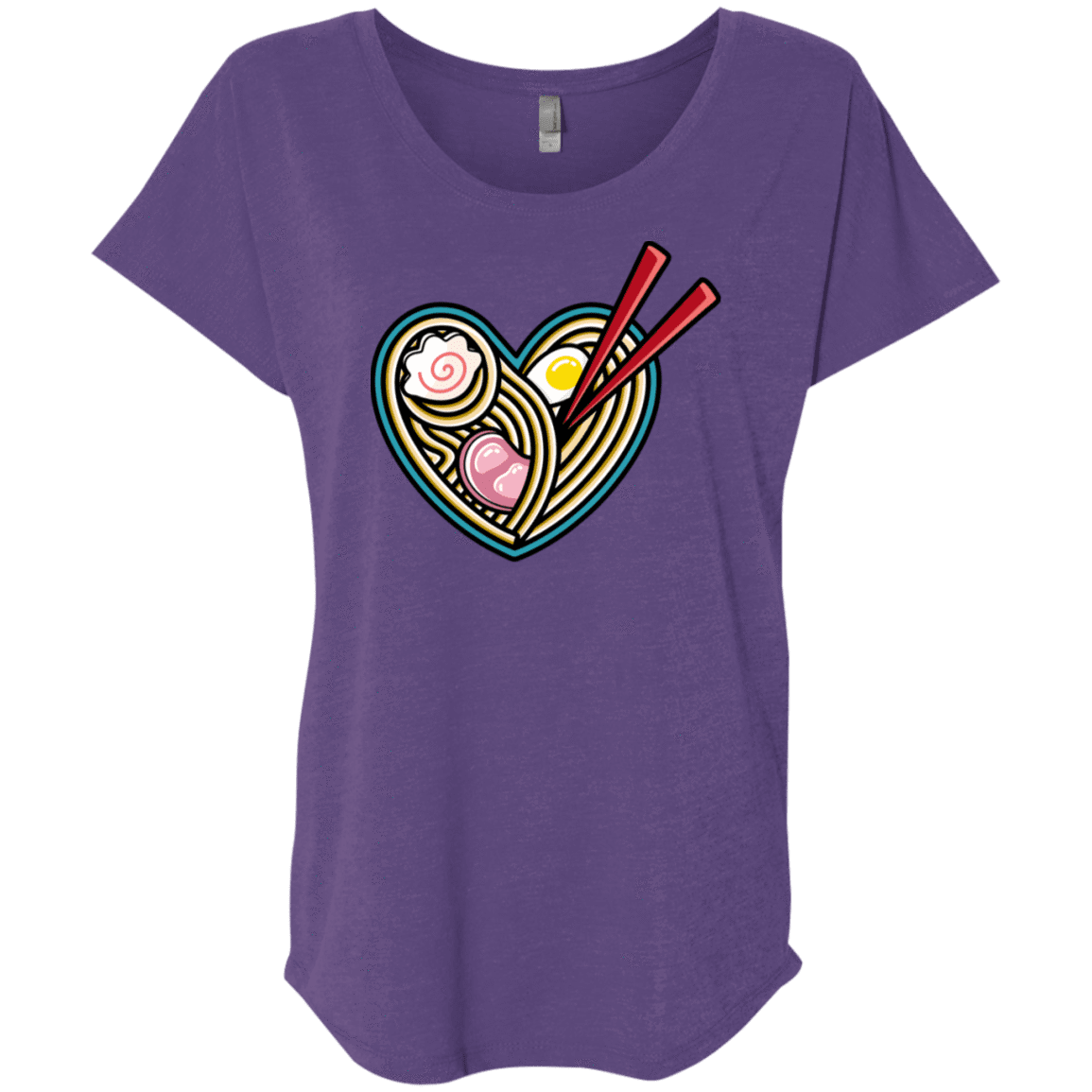 T-Shirts Purple Rush / X-Small Love Ramen Triblend Dolman Sleeve