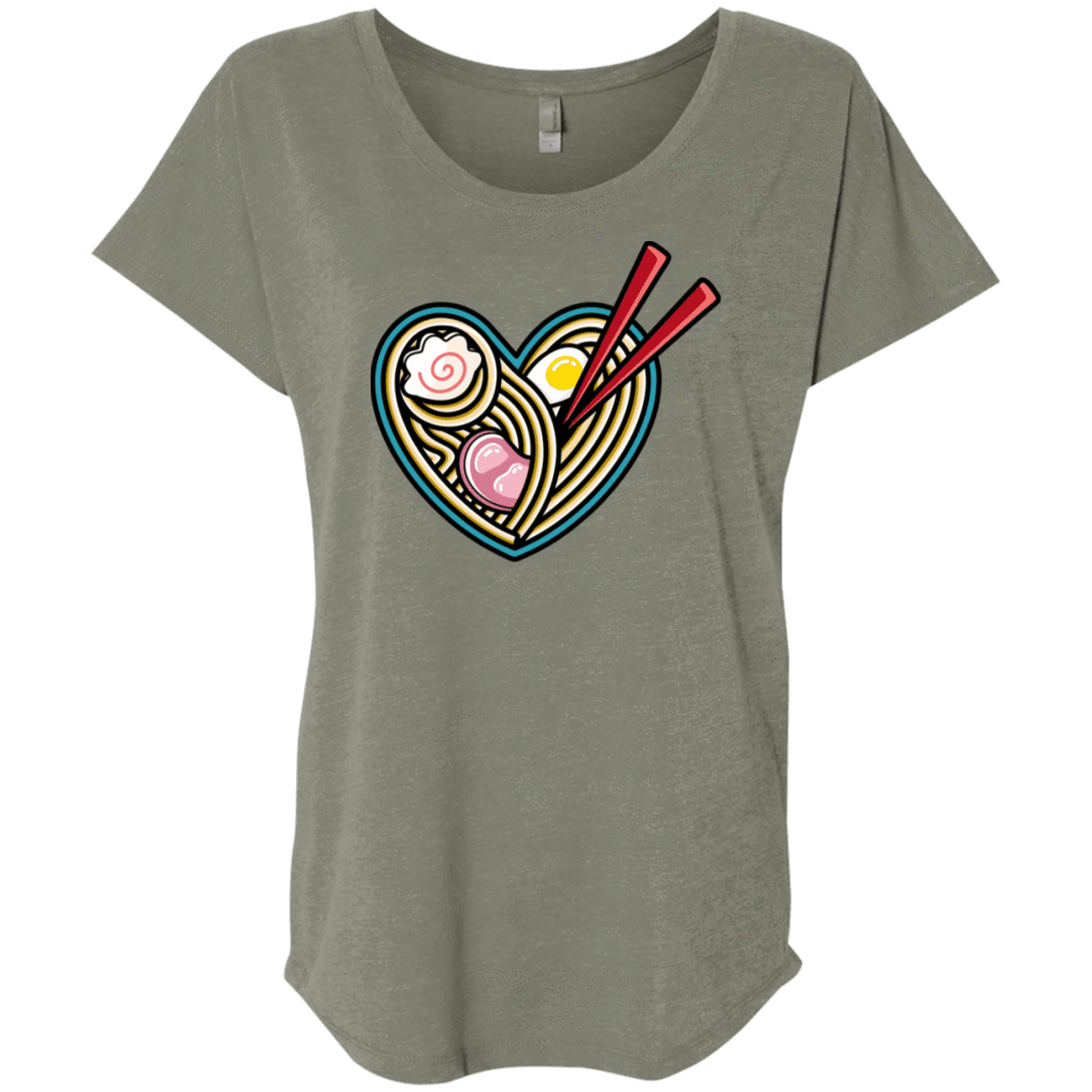 T-Shirts Venetian Grey / X-Small Love Ramen Triblend Dolman Sleeve