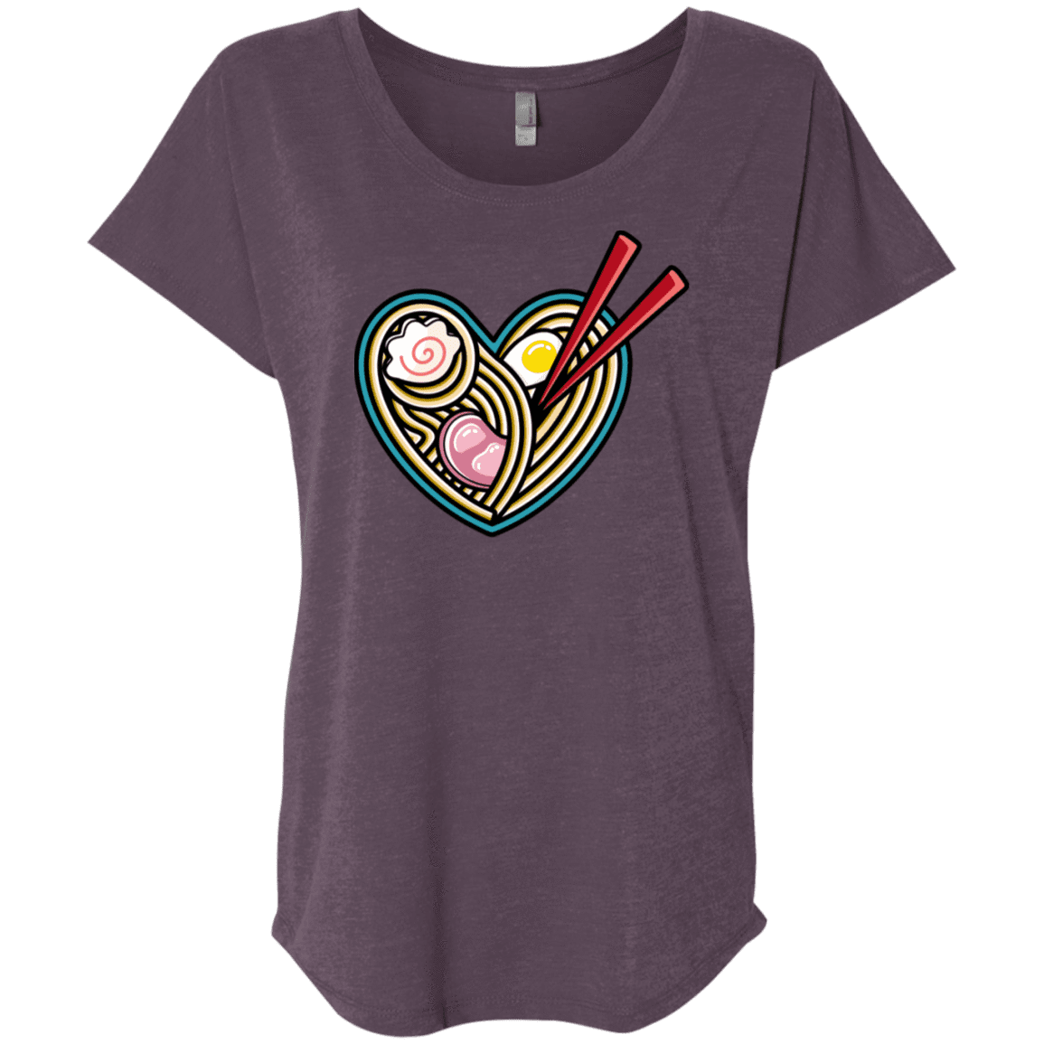 T-Shirts Vintage Purple / X-Small Love Ramen Triblend Dolman Sleeve