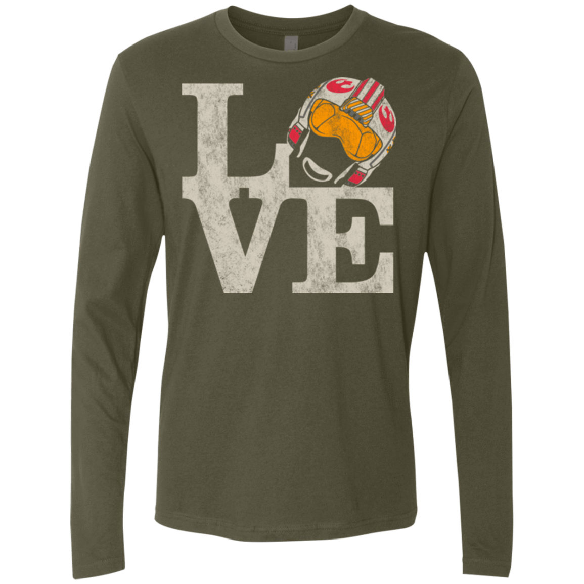 T-Shirts Military Green / Small LOVE Rebel Pilot Men's Premium Long Sleeve