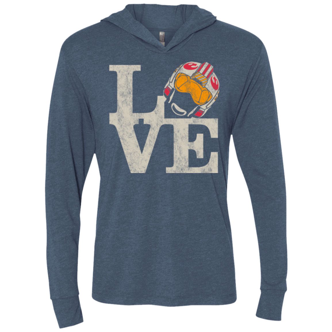 T-Shirts Indigo / X-Small LOVE Rebel Pilot Triblend Long Sleeve Hoodie Tee