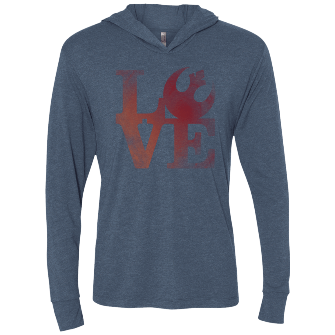 T-Shirts Indigo / X-Small LOVE Rebel Triblend Long Sleeve Hoodie Tee