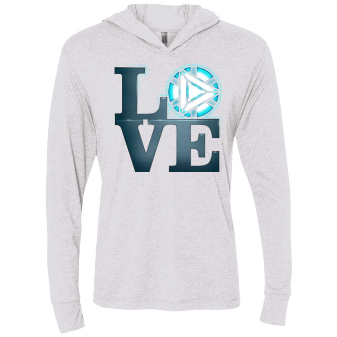 T-Shirts Heather White / X-Small Love Stark Triblend Long Sleeve Hoodie Tee