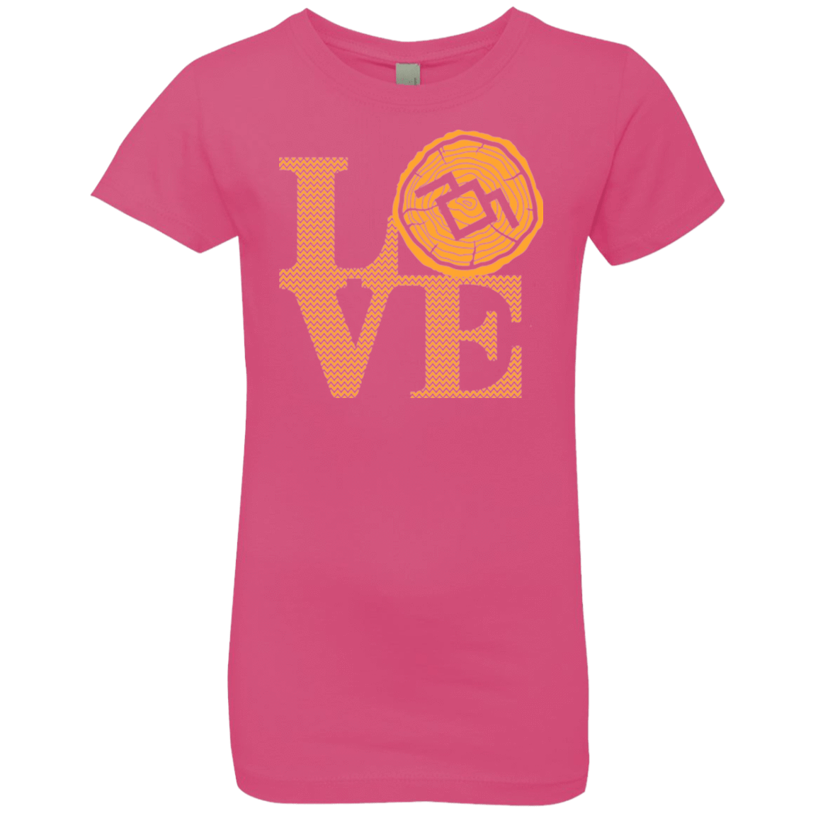 T-Shirts Hot Pink / YXS LOVE TWIN PEAKS Girls Premium T-Shirt