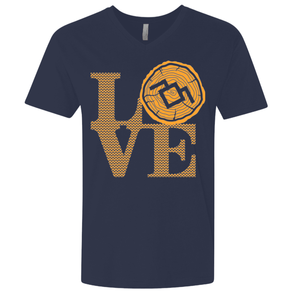 T-Shirts Midnight Navy / X-Small LOVE TWIN PEAKS Men's Premium V-Neck