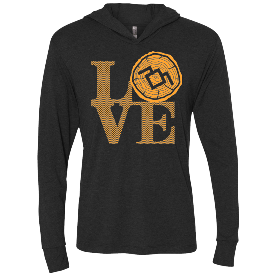 T-Shirts Vintage Black / X-Small LOVE TWIN PEAKS Triblend Long Sleeve Hoodie Tee