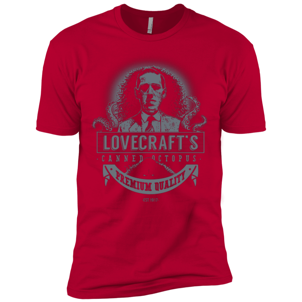 T-Shirts Red / X-Small Lovecraft Canned Octopus Men's Premium T-Shirt