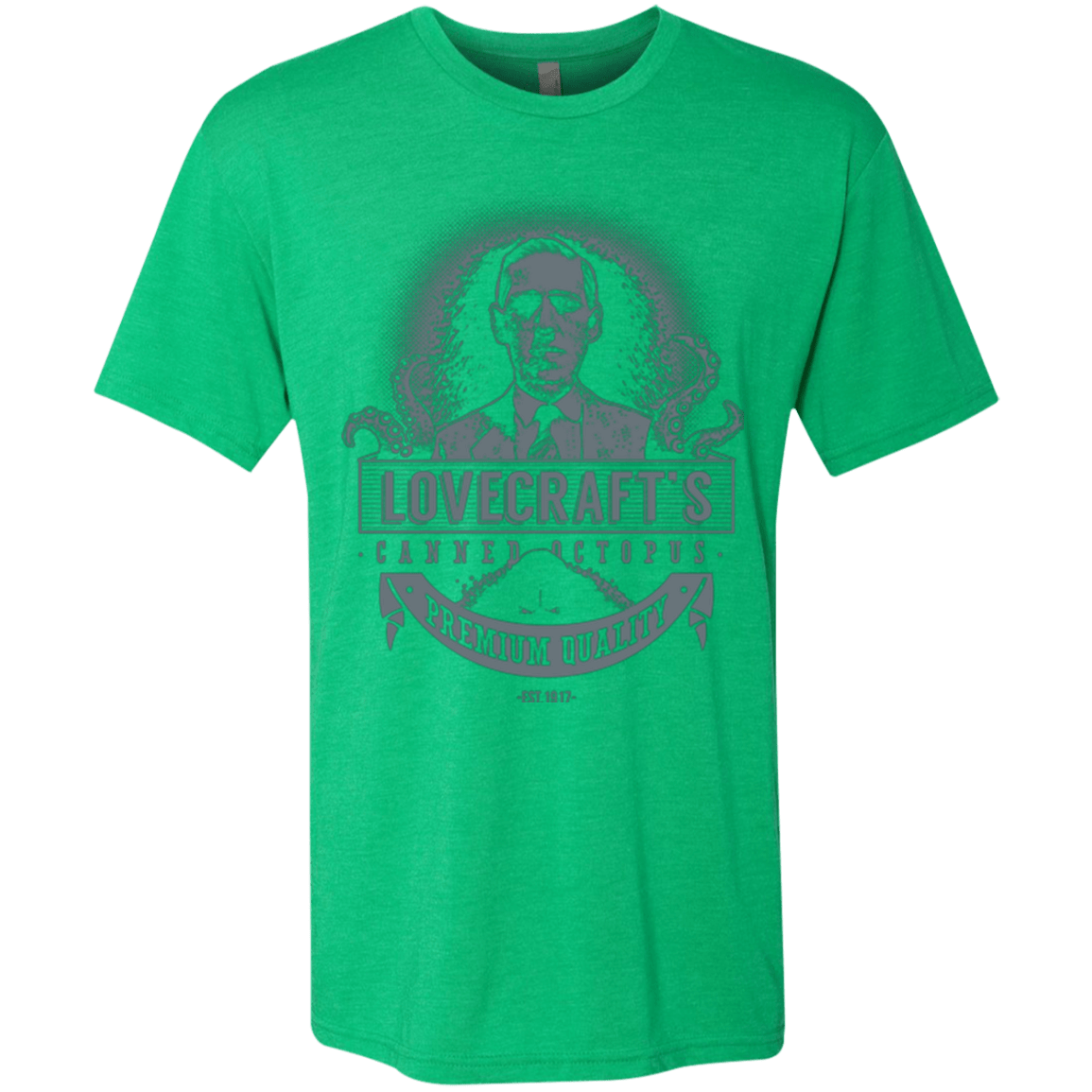 T-Shirts Envy / Small Lovecraft Canned Octopus Men's Triblend T-Shirt