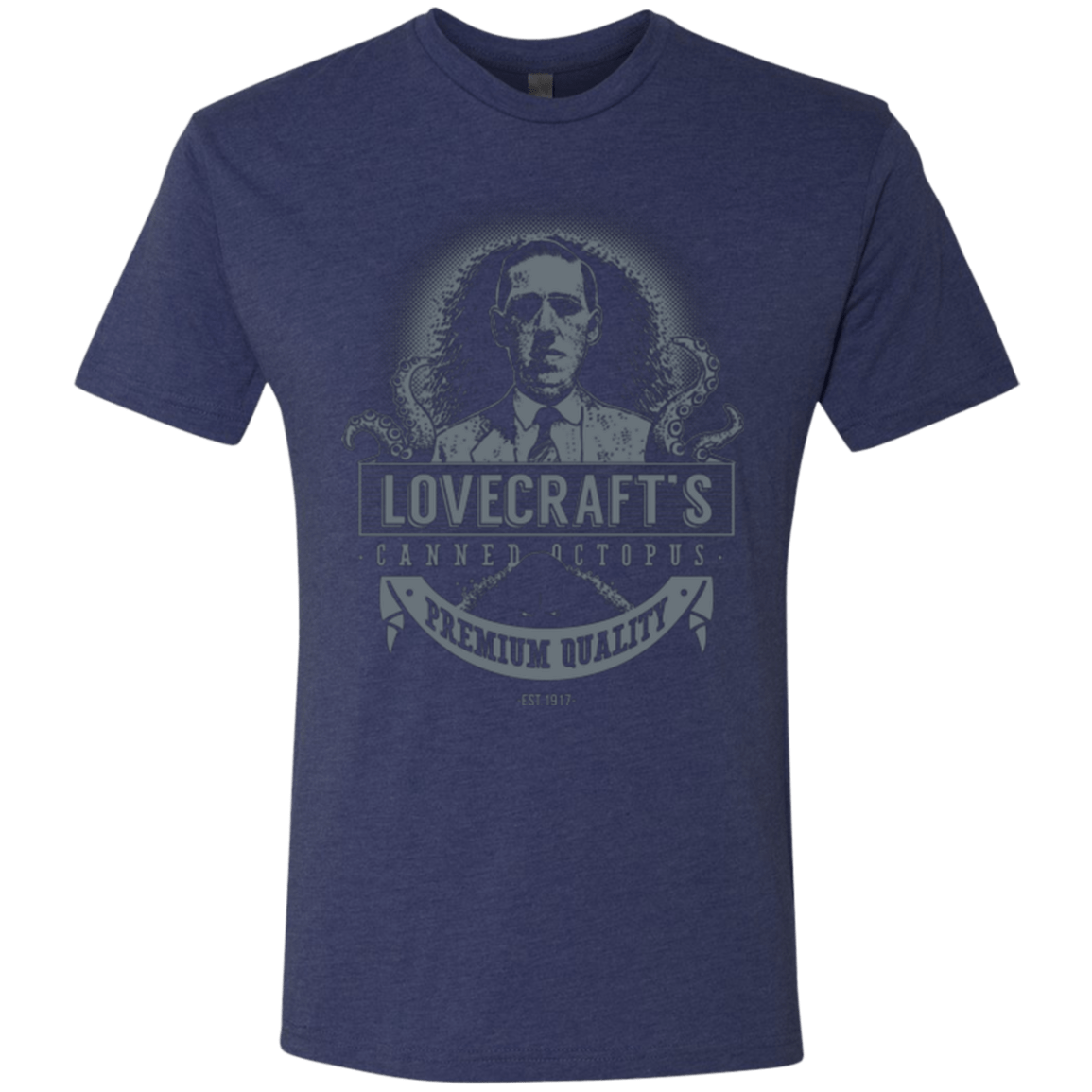 T-Shirts Vintage Navy / Small Lovecraft Canned Octopus Men's Triblend T-Shirt