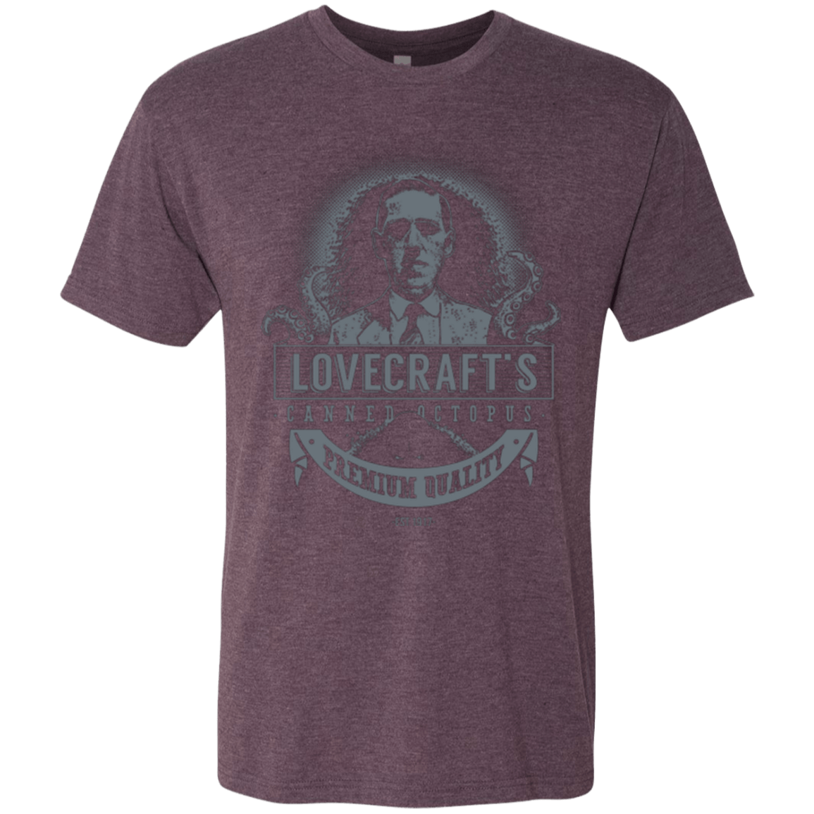 T-Shirts Vintage Purple / Small Lovecraft Canned Octopus Men's Triblend T-Shirt
