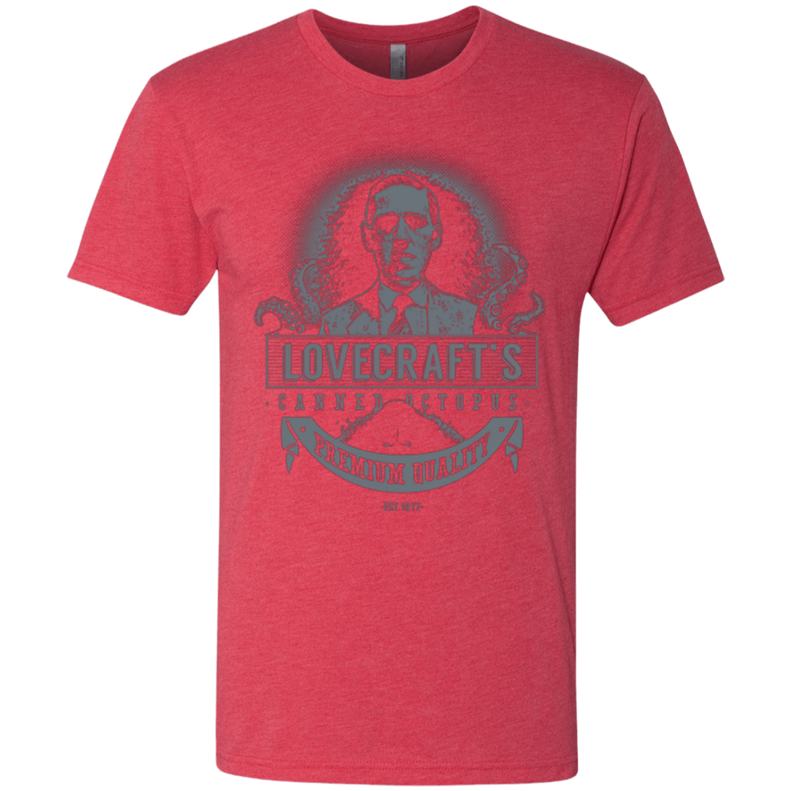 T-Shirts Vintage Red / Small Lovecraft Canned Octopus Men's Triblend T-Shirt
