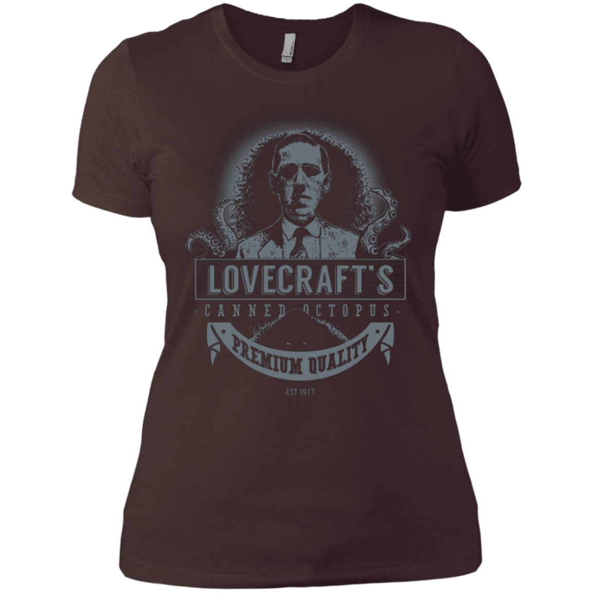 T-Shirts Dark Chocolate / X-Small Lovecraft Canned Octopus Women's Premium T-Shirt
