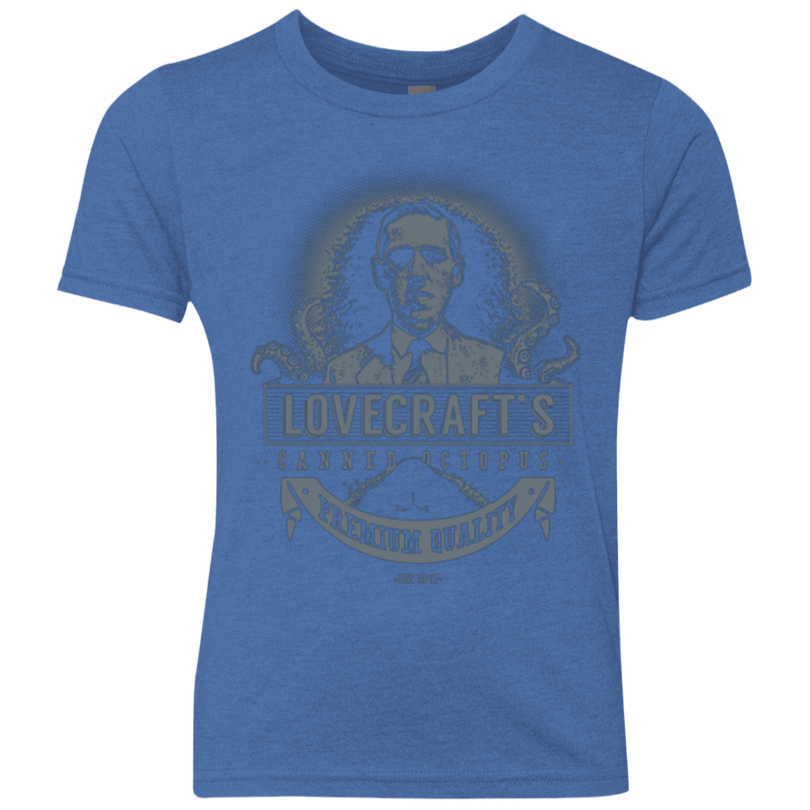 T-Shirts Vintage Royal / YXS Lovecraft Canned Octopus Youth Triblend T-Shirt