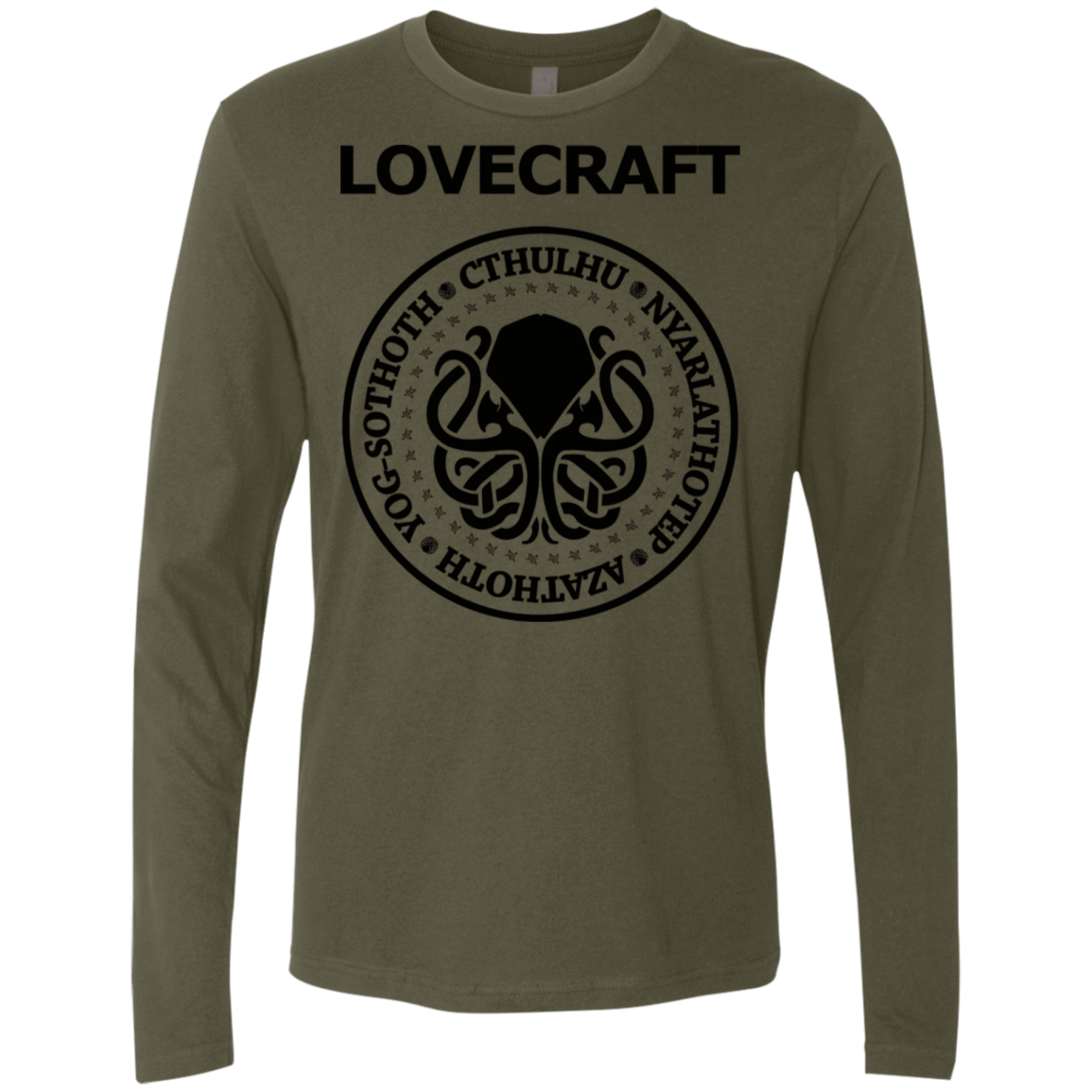 T-Shirts Military Green / S Lovecraft Men's Premium Long Sleeve