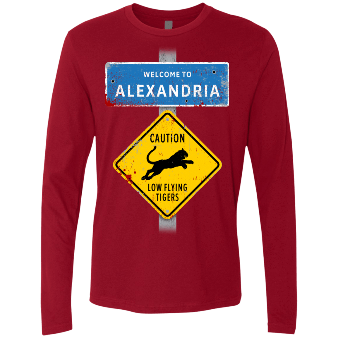 T-Shirts Cardinal / Small Low Flying Tigers Men's Premium Long Sleeve