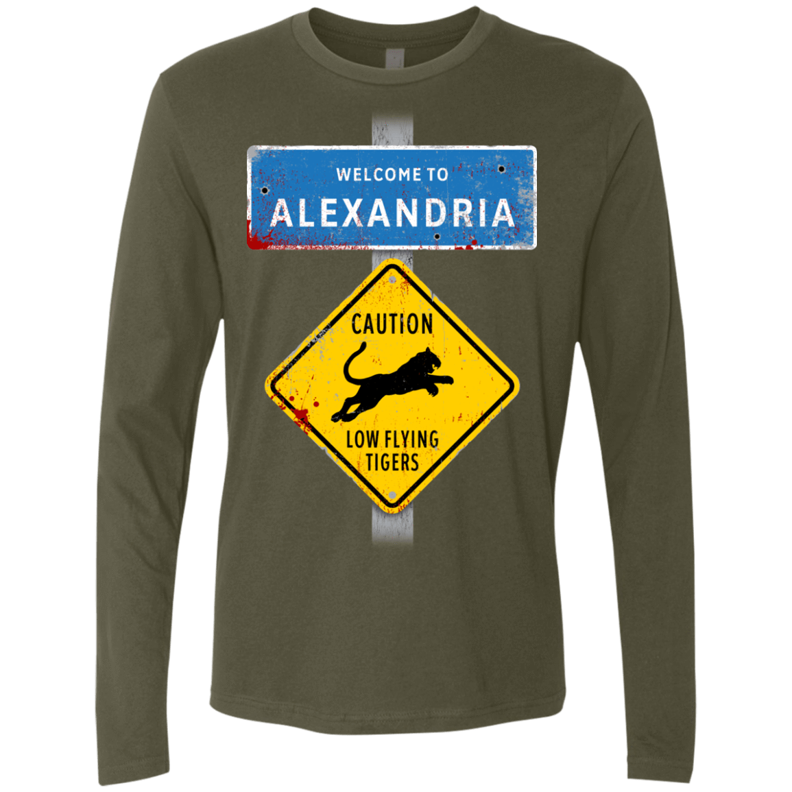 T-Shirts Military Green / Small Low Flying Tigers Men's Premium Long Sleeve