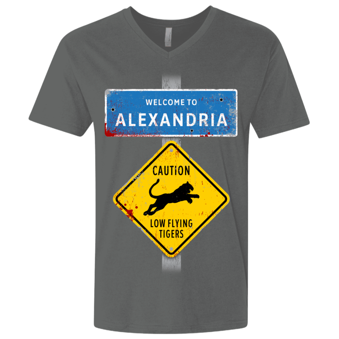 T-Shirts Heavy Metal / X-Small Low Flying Tigers Men's Premium V-Neck