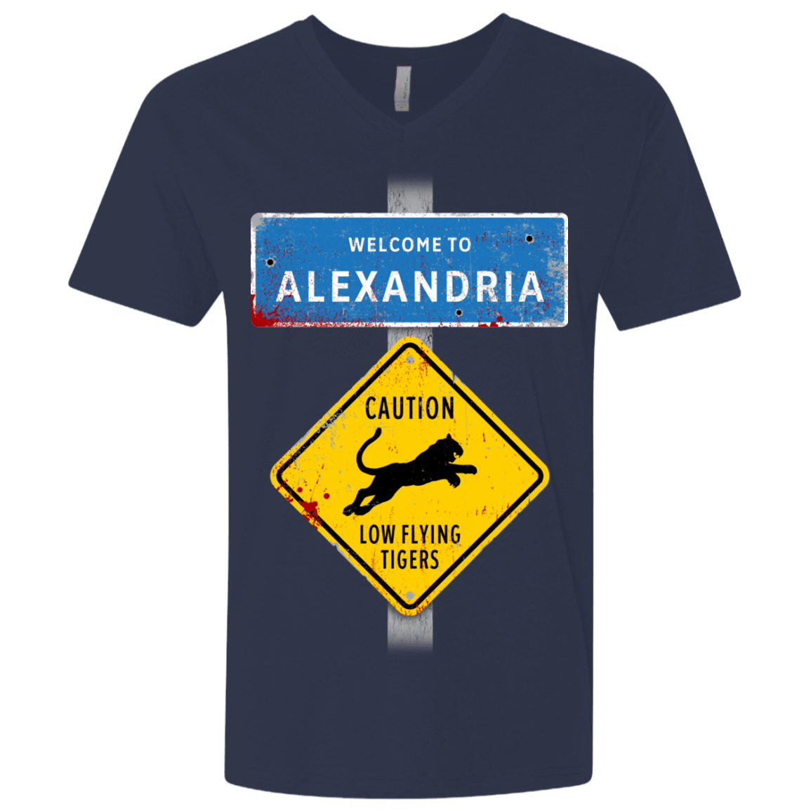 T-Shirts Midnight Navy / X-Small Low Flying Tigers Men's Premium V-Neck