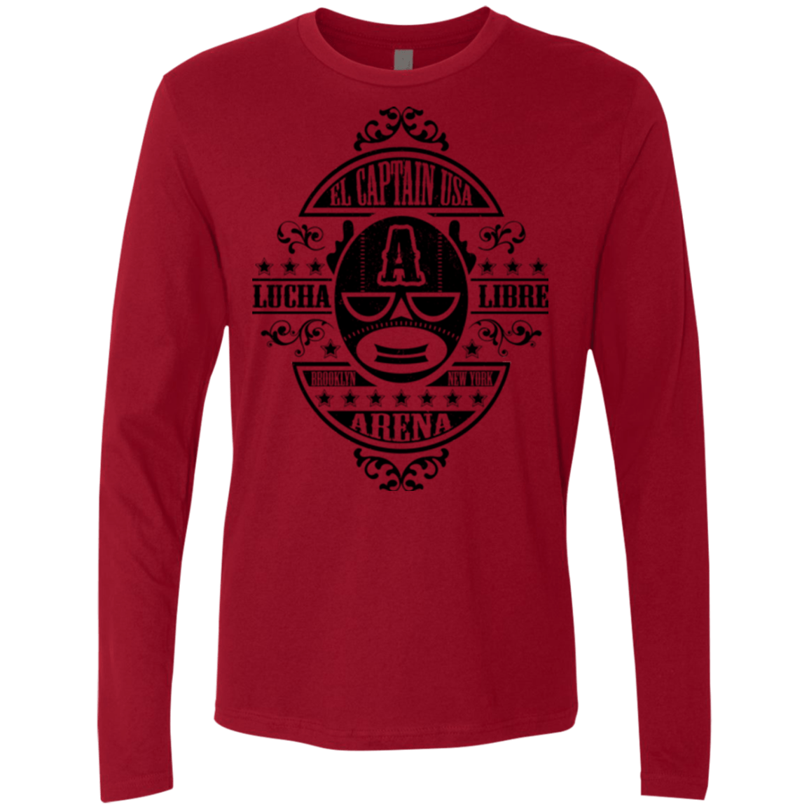 T-Shirts Cardinal / Small Lucha Captain Men's Premium Long Sleeve