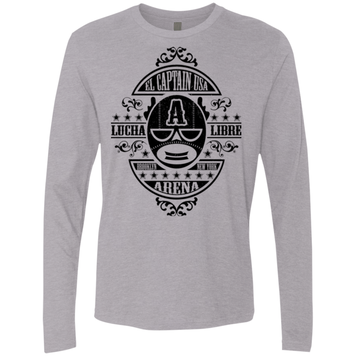 T-Shirts Heather Grey / Small Lucha Captain Men's Premium Long Sleeve