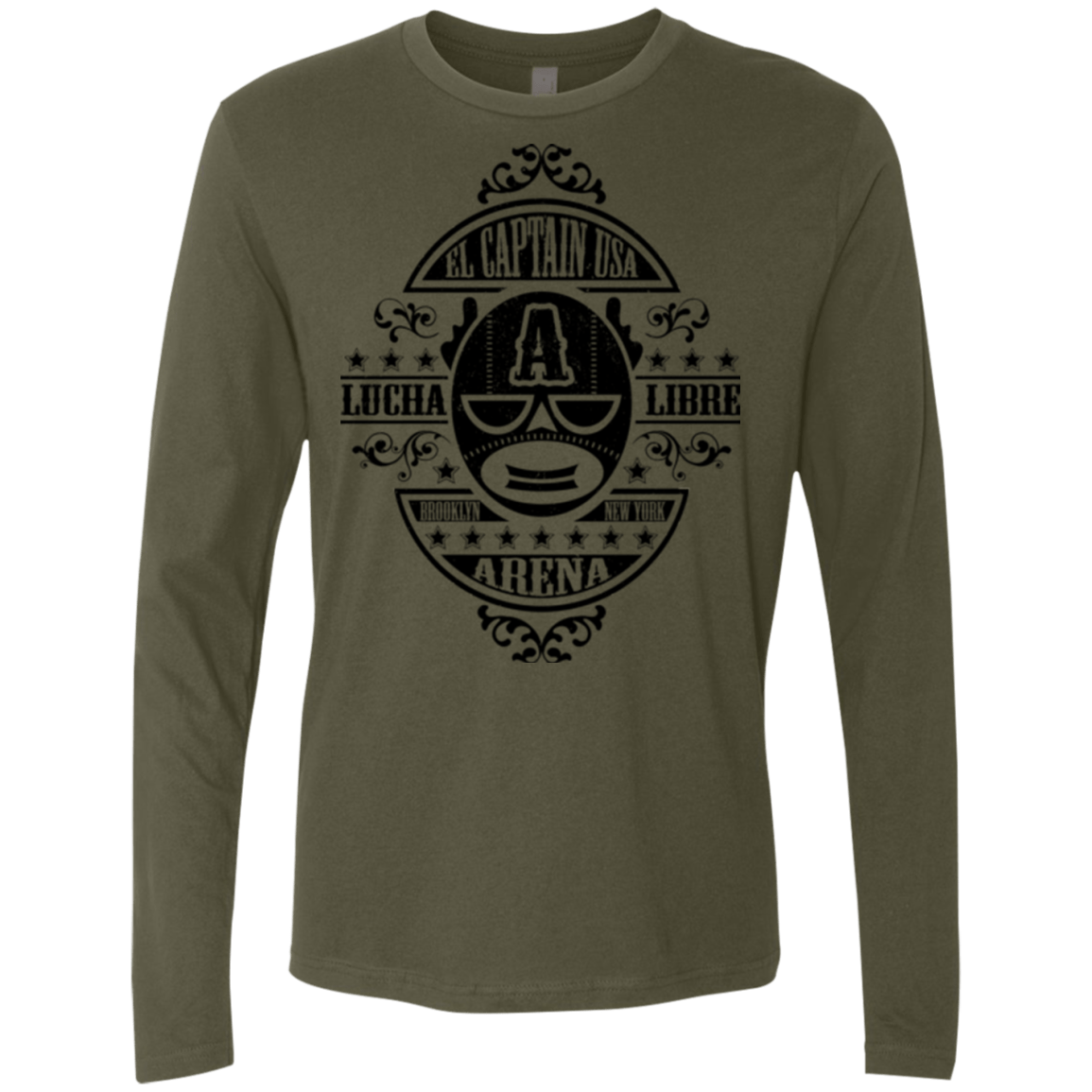 T-Shirts Military Green / Small Lucha Captain Men's Premium Long Sleeve