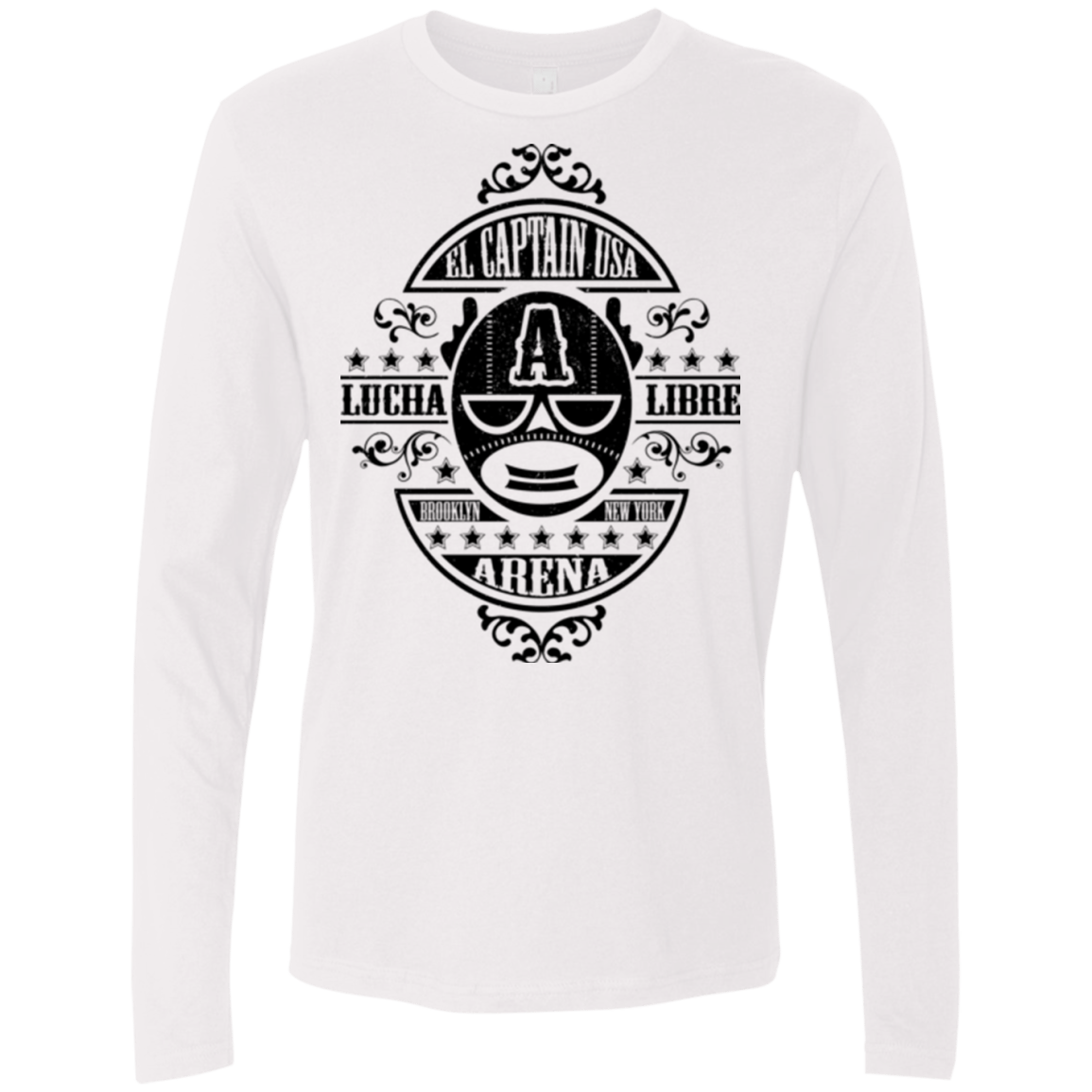 T-Shirts White / Small Lucha Captain Men's Premium Long Sleeve