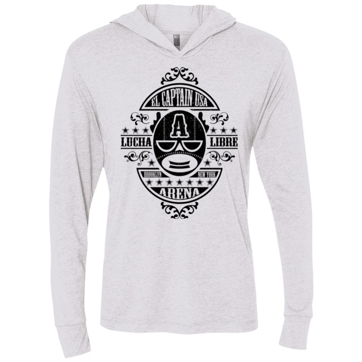 T-Shirts Heather White / X-Small Lucha Captain Triblend Long Sleeve Hoodie Tee