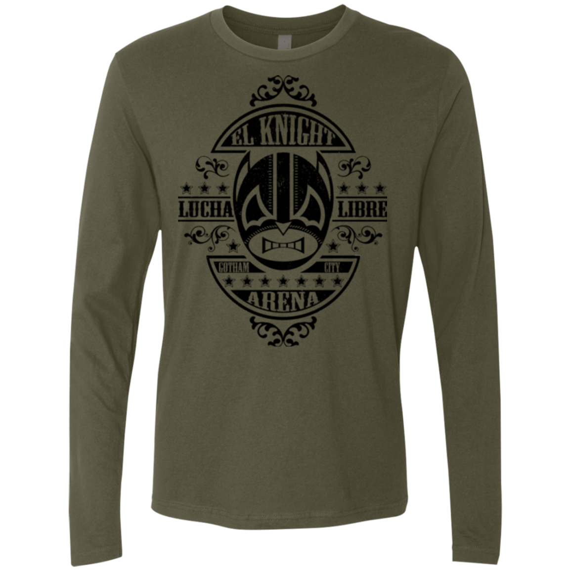 T-Shirts Military Green / Small Lucha Knight Men's Premium Long Sleeve