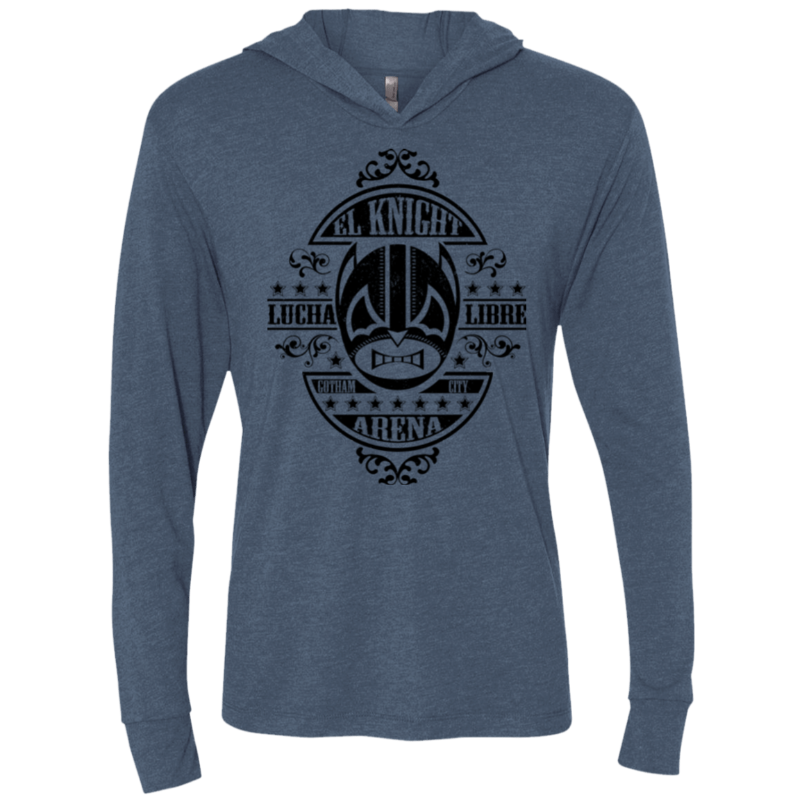 T-Shirts Indigo / X-Small Lucha Knight Triblend Long Sleeve Hoodie Tee