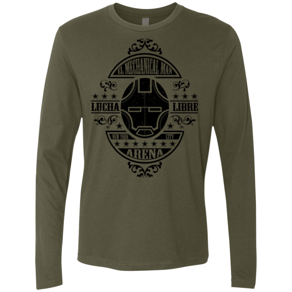 T-Shirts Military Green / Small Lucha Mechanical Man Men's Premium Long Sleeve