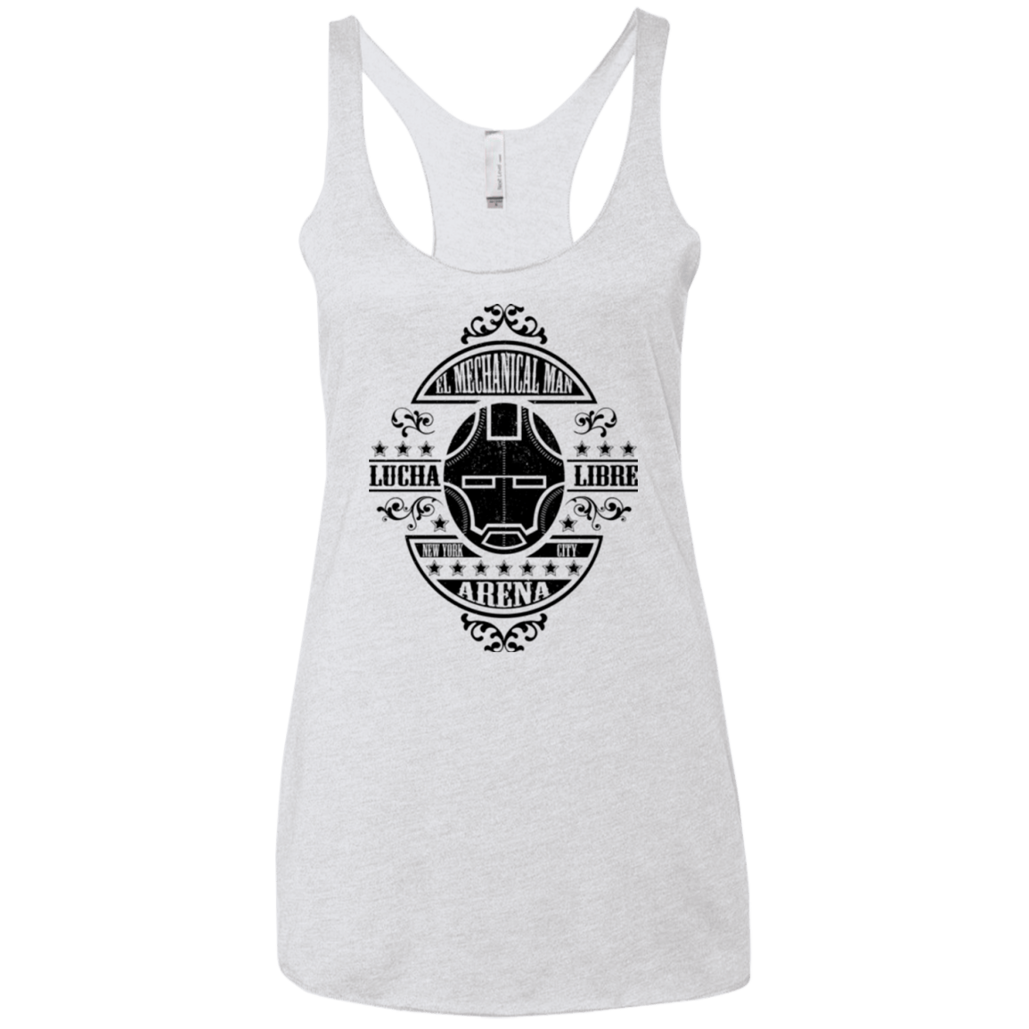T-Shirts Heather White / X-Small Lucha Mechanical Man Women's Triblend Racerback Tank