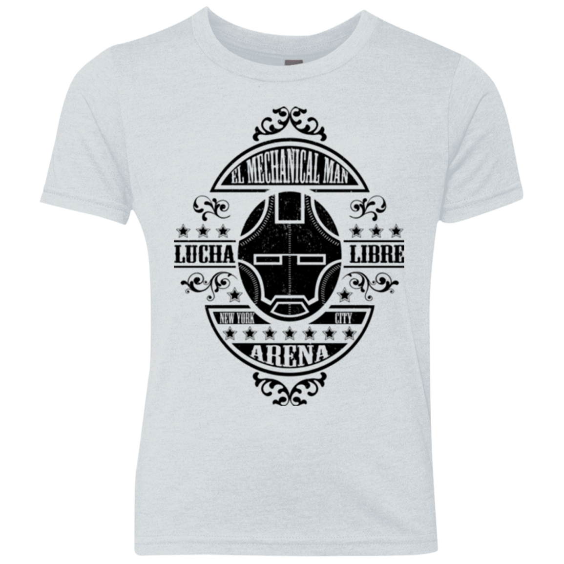 T-Shirts Heather White / YXS Lucha Mechanical Man Youth Triblend T-Shirt