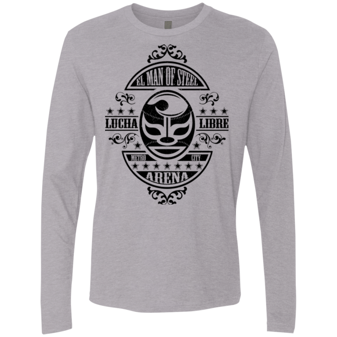 T-Shirts Heather Grey / Small luchamanofsteel Men's Premium Long Sleeve