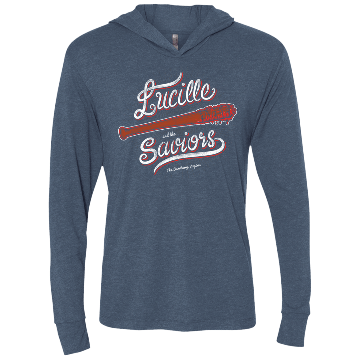 T-Shirts Indigo / X-Small Lucille and the Saviors Triblend Long Sleeve Hoodie Tee